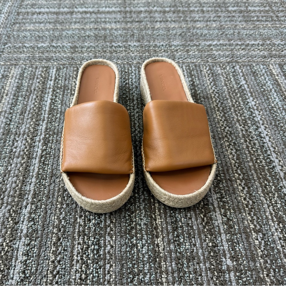Vince | Jesse Leather Platform Espadrille Sandal - Picture 4 of 9